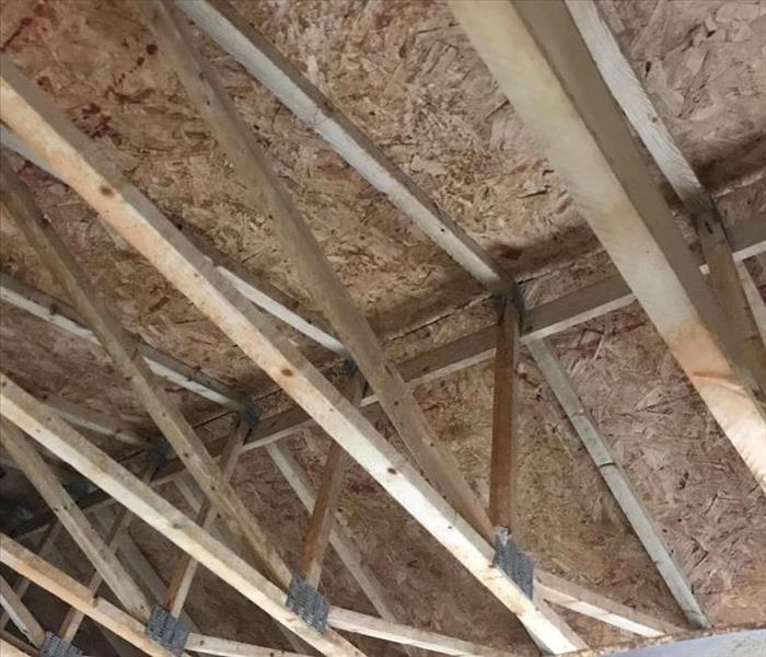 Clean rafters and wood on the ceiling after a cleaning
