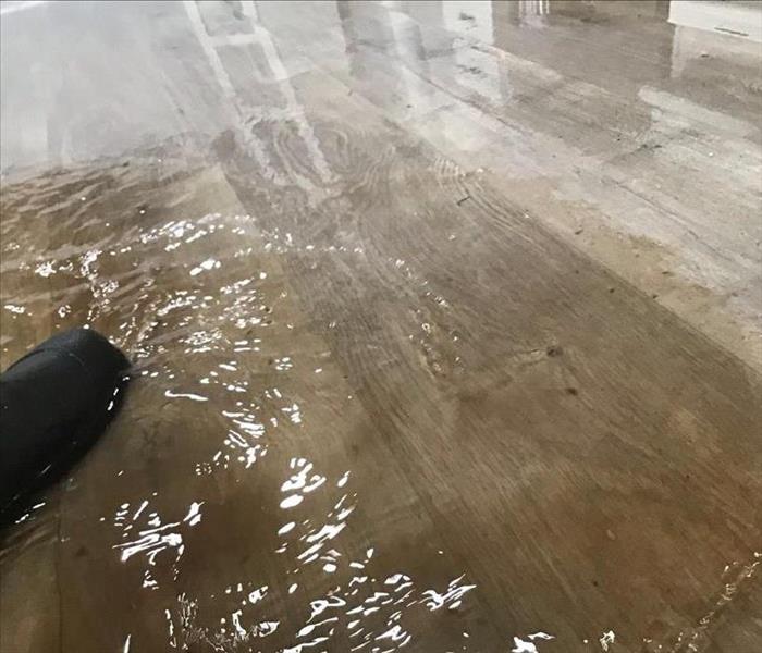 Water swirling on the floor
